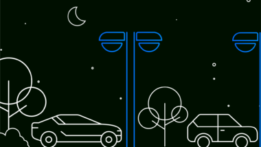 well- lit parking lot